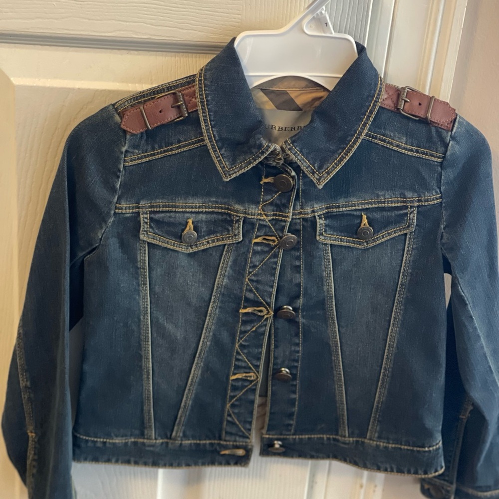 Burberry Blue Denim Jacket with Tan Lining